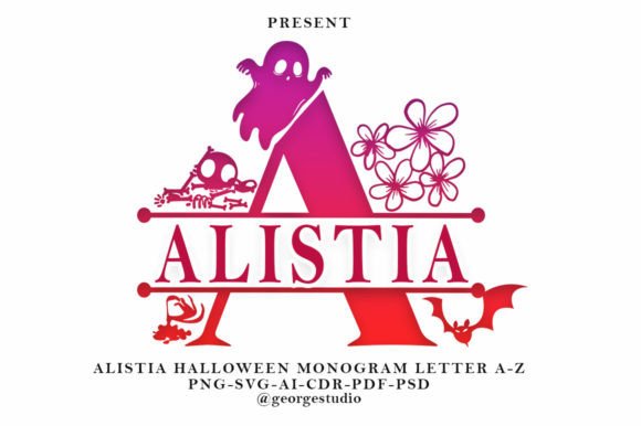 Alistia Halloween Monogram Font