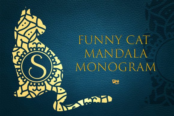 Funny Cat Mandala Monogram Font