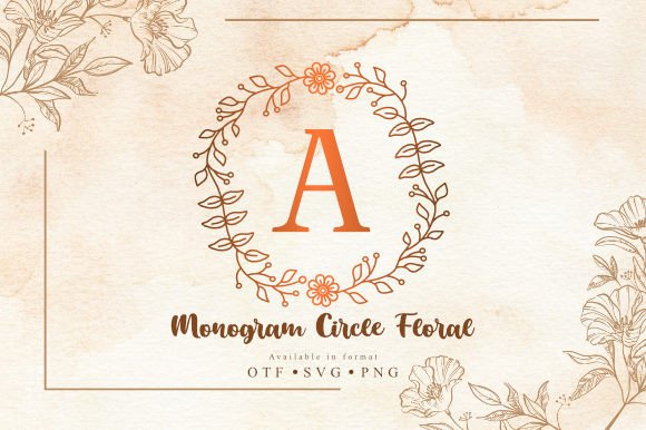 Monogram Circle Floral Font