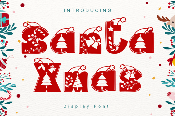 Santa Xmas Font for Festive Design