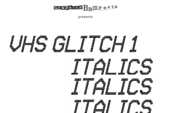 VHS Glitch 1 Italic Font